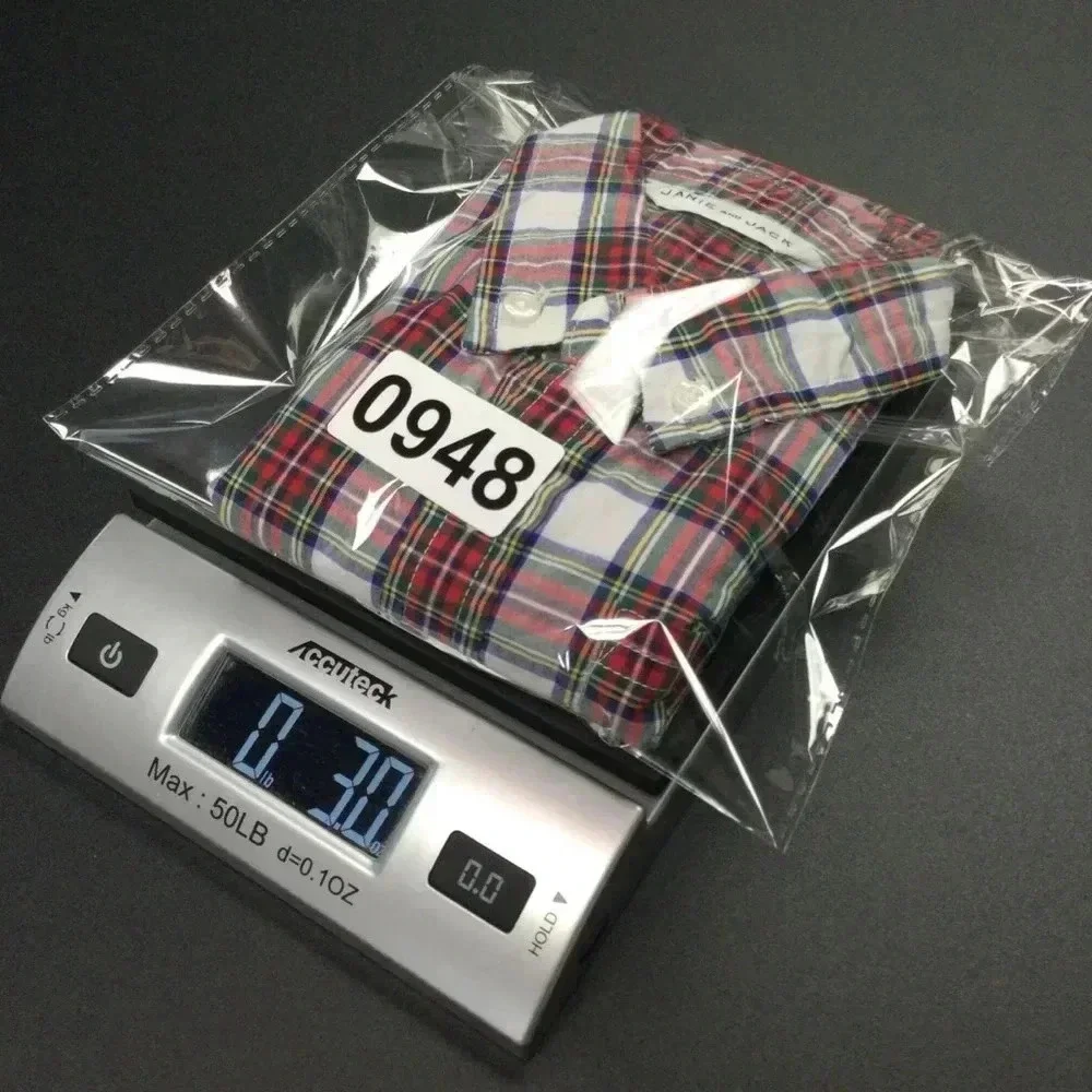 Boys Janie and Jack Shirt, Size 4, Red and White Plaid Long‎ sleeve